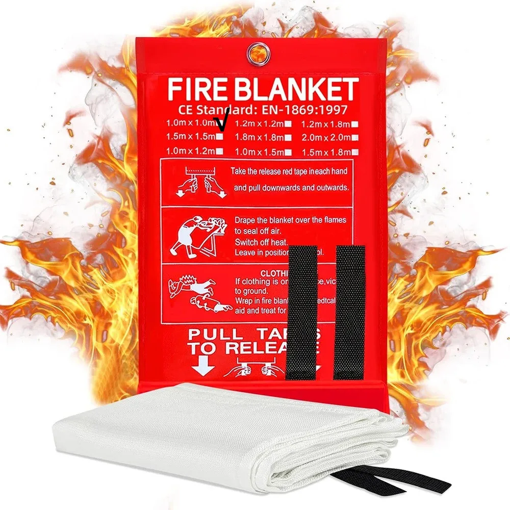 Portable Emergency Fire Blanket Retardant Fire Suppression Blanket Survival Shelter Safety Cover Fireproof Mat