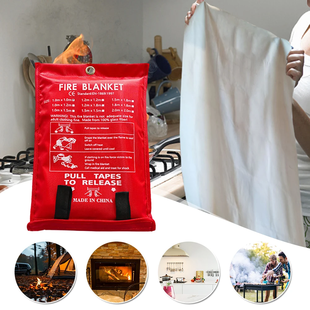 1/2M Fire Blanket Home Safety Fighting Fire Extinguishers Fireproof Welding Blanket Emergency Survival Fire Shelter Safety Cover - Image 3
