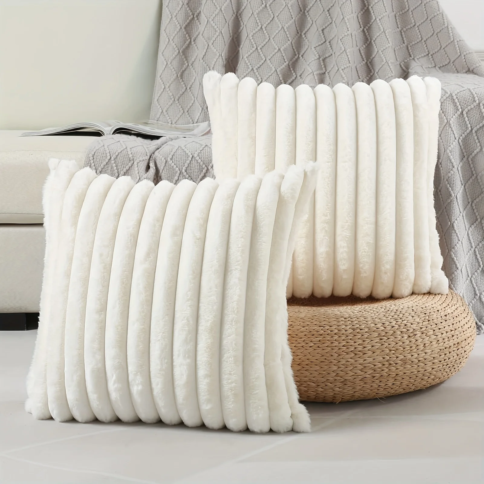 1pc Stripe Corduroy Pillow Case Creative Home Fabric PillowCushion For Sofa Bedroom Car, Home Decoration Home Decor Room Decor - Image 17