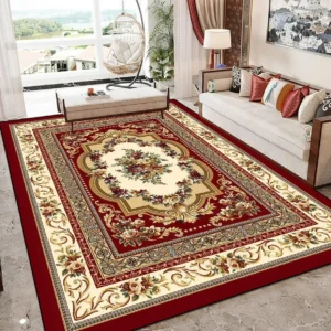 VIKAMA European Vintage Large Area Rug Non-slip Soft Carpet for Living Room Bedroom Home Decor Floor Mat