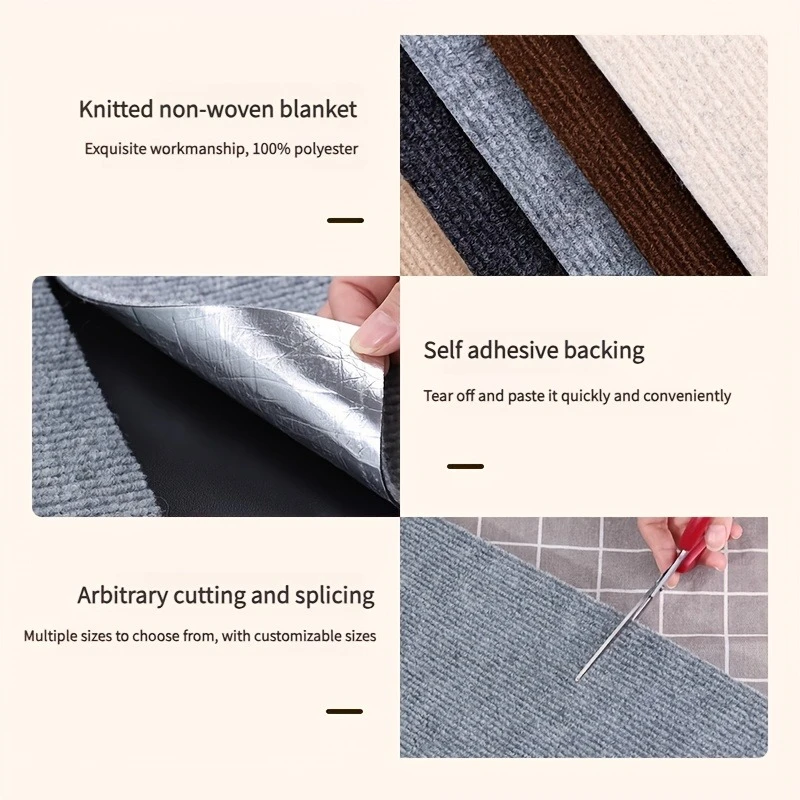 Self-adhesive Carpet Living Room Kitchen Rugs for Bedroom Water Uptake Home Decor Solid Color Bathroom Staircase Rug Decoration - Image 5