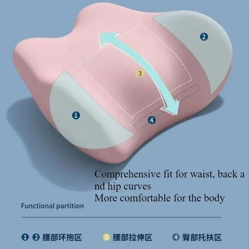 Special Lumbar Support Cushion Sleep Lumbar Pillow Ergonomic Soft Comfortable Memory Cotton Bed Lumbar Protrusion Back Support - Image 3