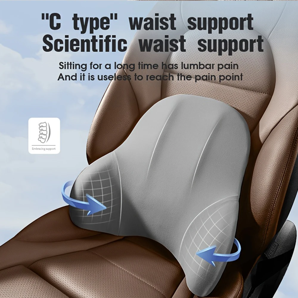 Car Neck Pillow Memory Foam Protective Lumbar Back Support Breathable Car Headrest Cushion Relieve Stress Car Seat Pillow - Image 3
