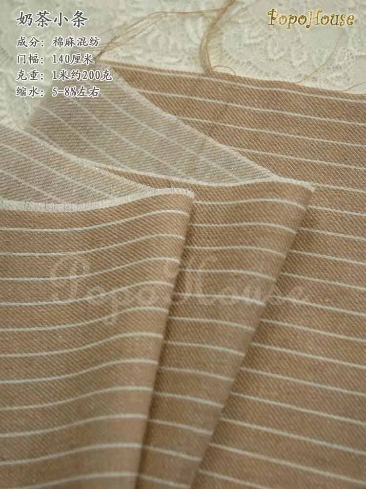 140x50cm Vintage Red Blue Striped Cotton Linen Blend Fabric Tablecloth Curtain Photo Backdrop DIY Sewing Cloth - Image 5