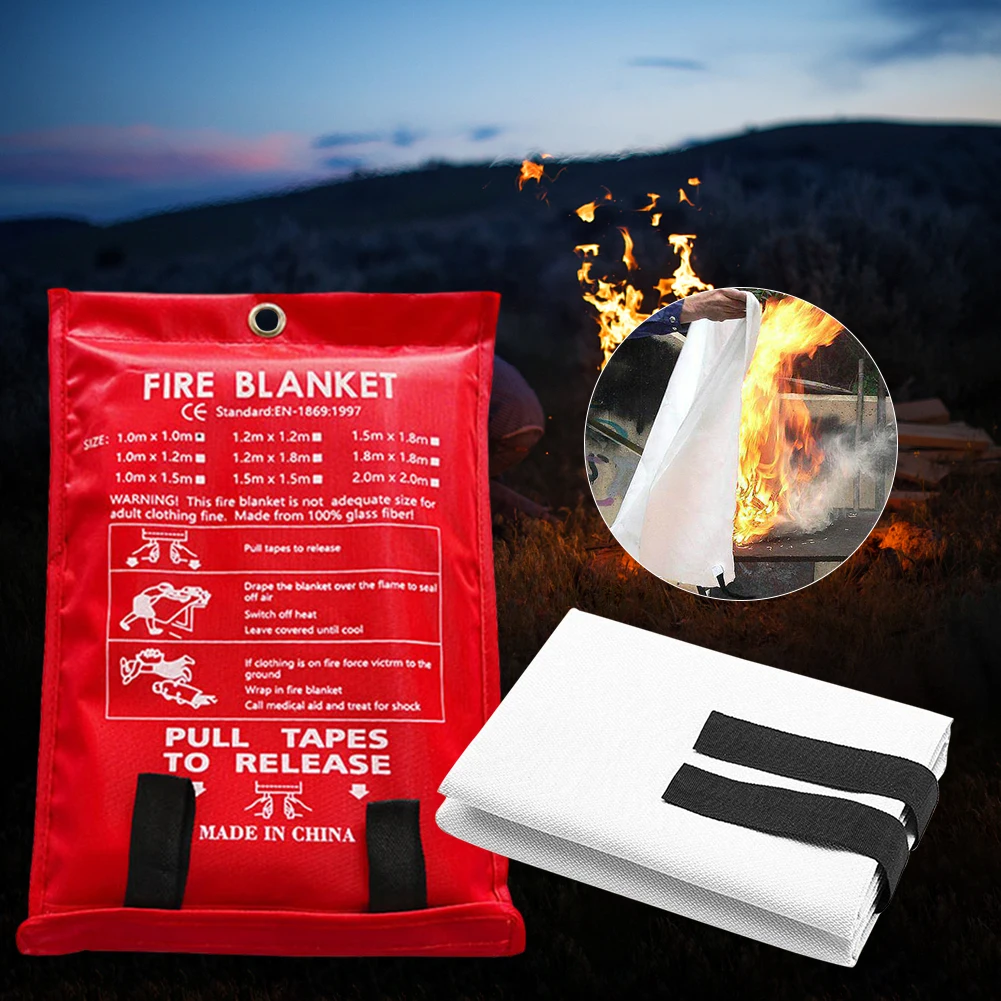 1/2M Fire Blanket Home Safety Fighting Fire Extinguishers Fireproof Welding Blanket Emergency Survival Fire Shelter Safety Cover - Image 2