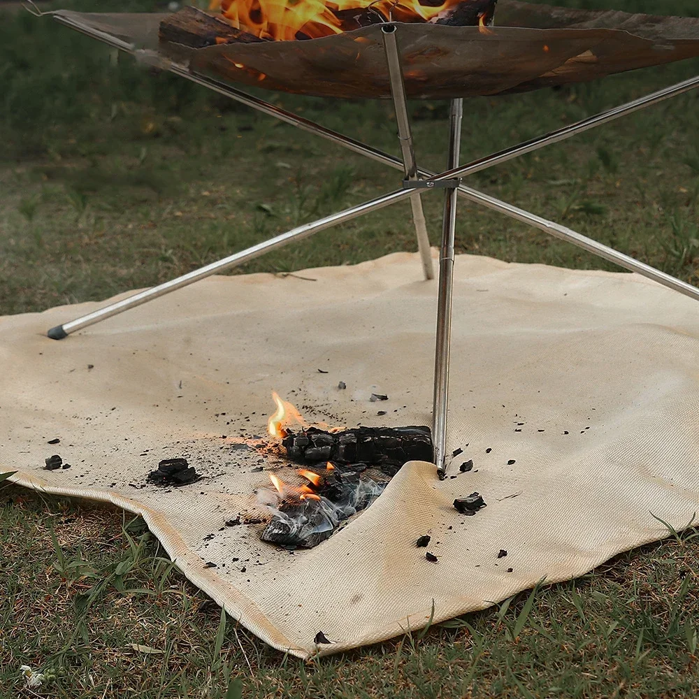 Outdoor Camping Fireproof Cloth Picnic Barbecue Insulation Mat Flame Retardant High Temperature Fire Blanket Fiberglass Mat