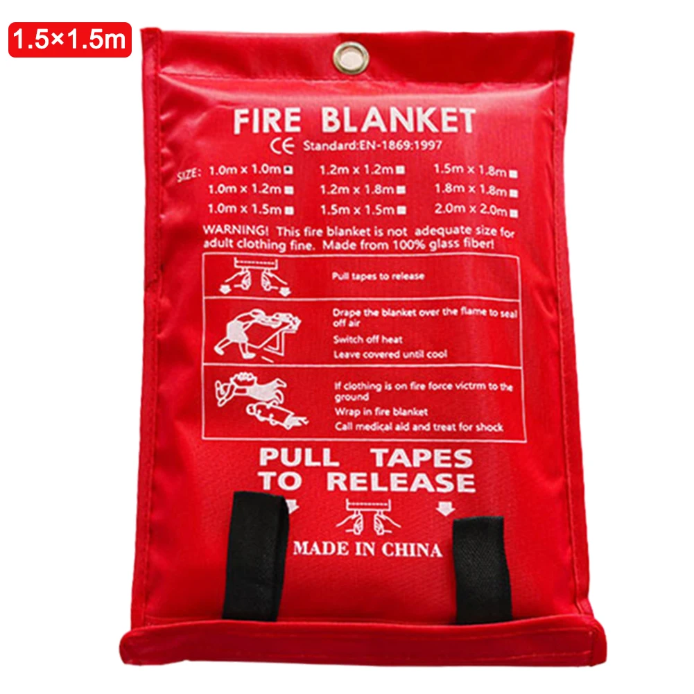 1/2M Fire Blanket Home Safety Fighting Fire Extinguishers Fireproof Welding Blanket Emergency Survival Fire Shelter Safety Cover - Image 7