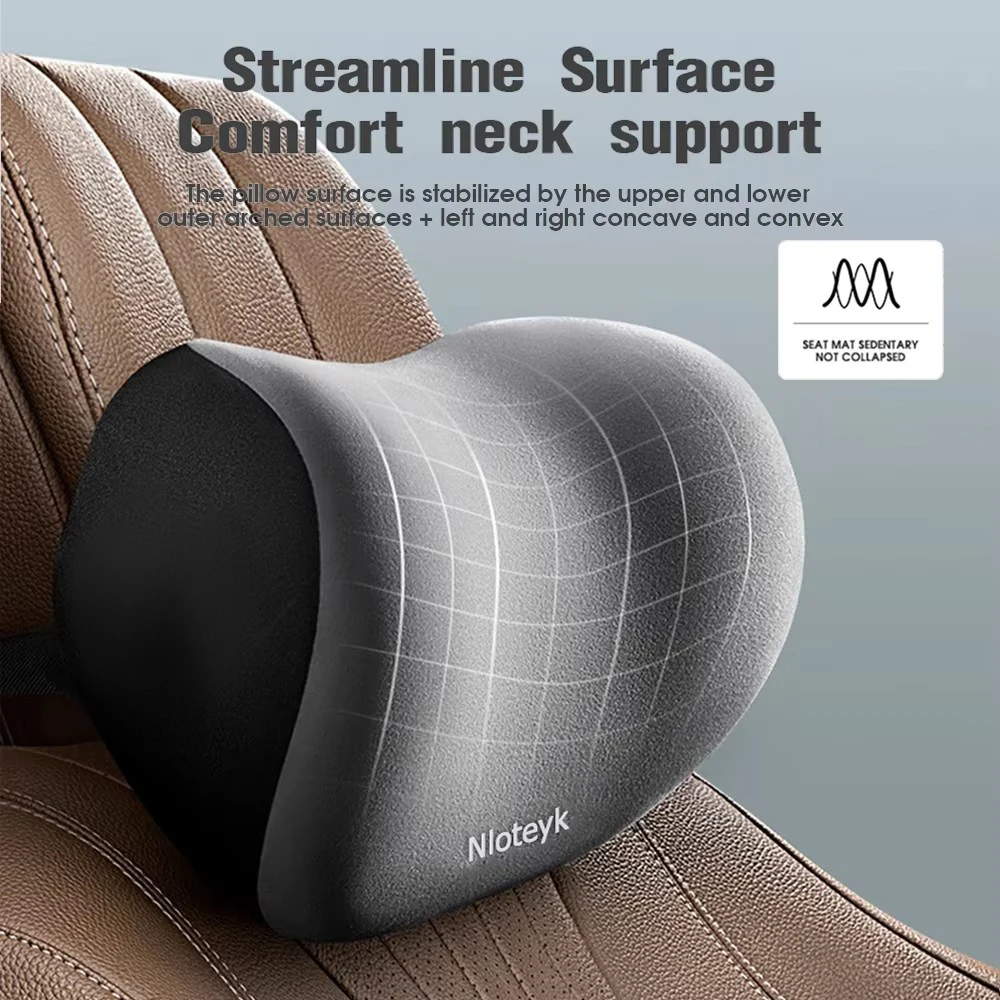 Car Neck Pillow Memory Foam Protective Lumbar Back Support Breathable Car Headrest Cushion Relieve Stress Car Seat Pillow - Image 2