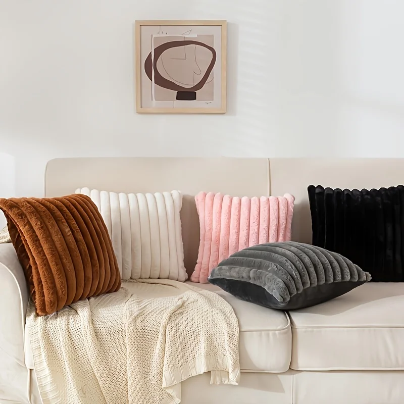 1pc Stripe Corduroy Pillow Case Creative Home Fabric PillowCushion For Sofa Bedroom Car, Home Decoration Home Decor Room Decor - Image 16