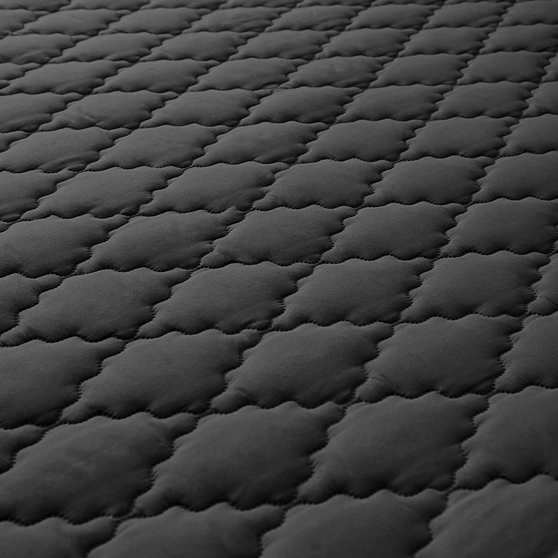 100%Waterproof Fitted Bed Sheet Washed Cotton Solid Color Bed Sheet with Elastic Band Single/Queen/King Black Mattress Protector - Image 6